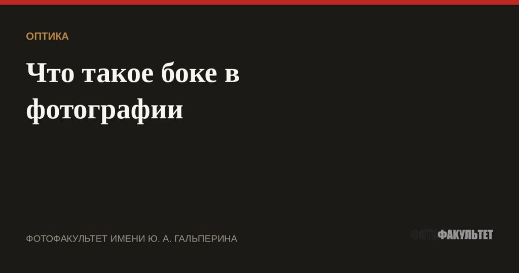 Что такое боке в фотографии