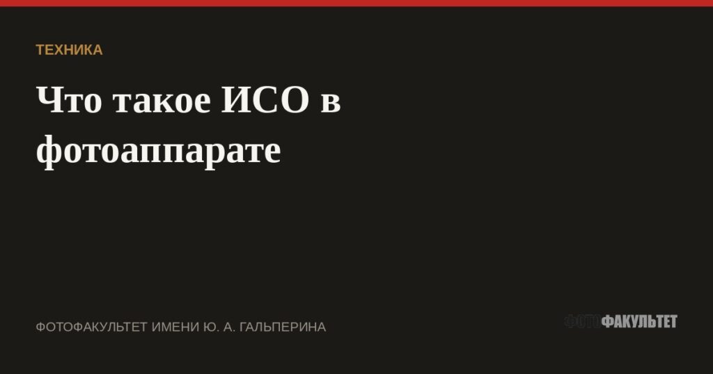 Что такое ИСО в фотоаппарате