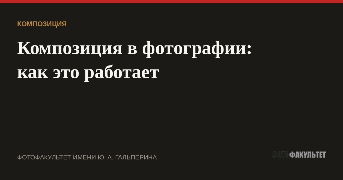Композиция в фотографии: как это работает